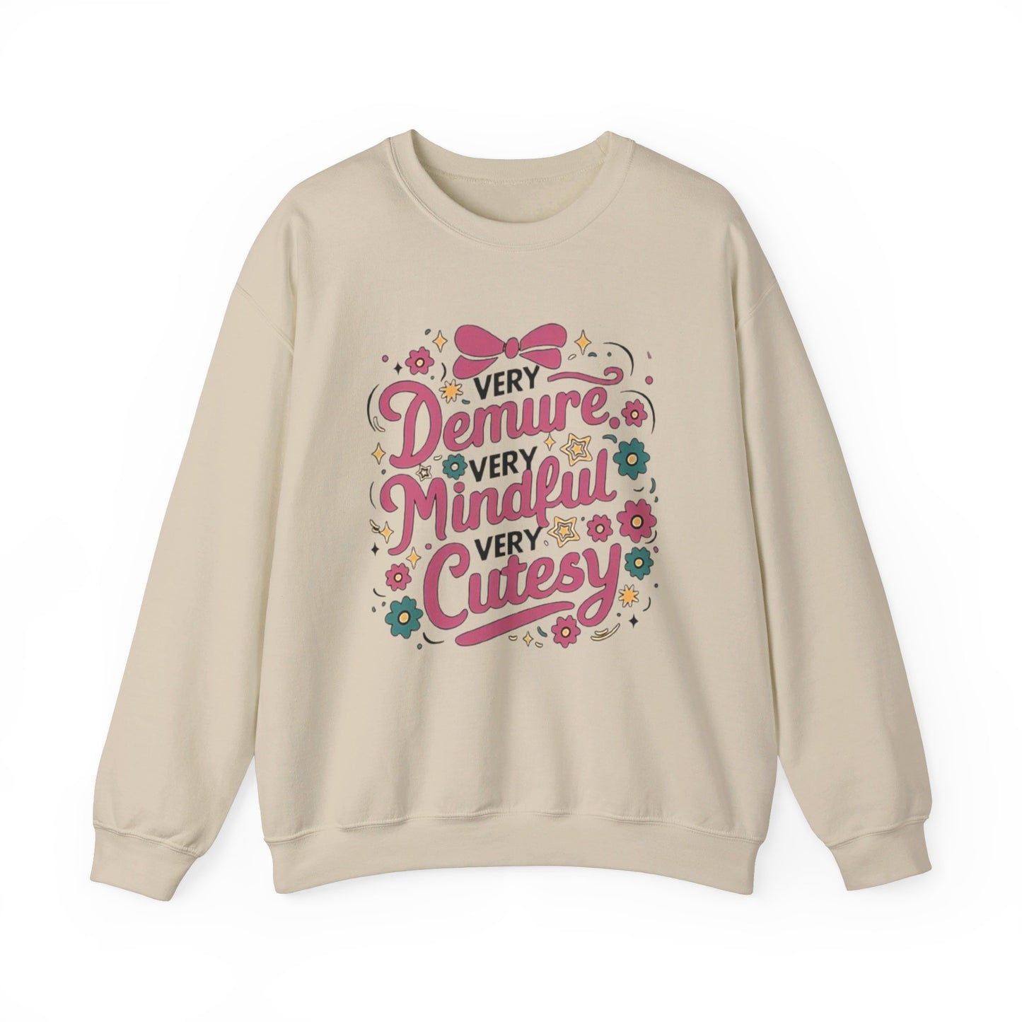 Very demure very cutesy very mindful Unisex Heavy Blend™ Crewneck Sweatshirt
