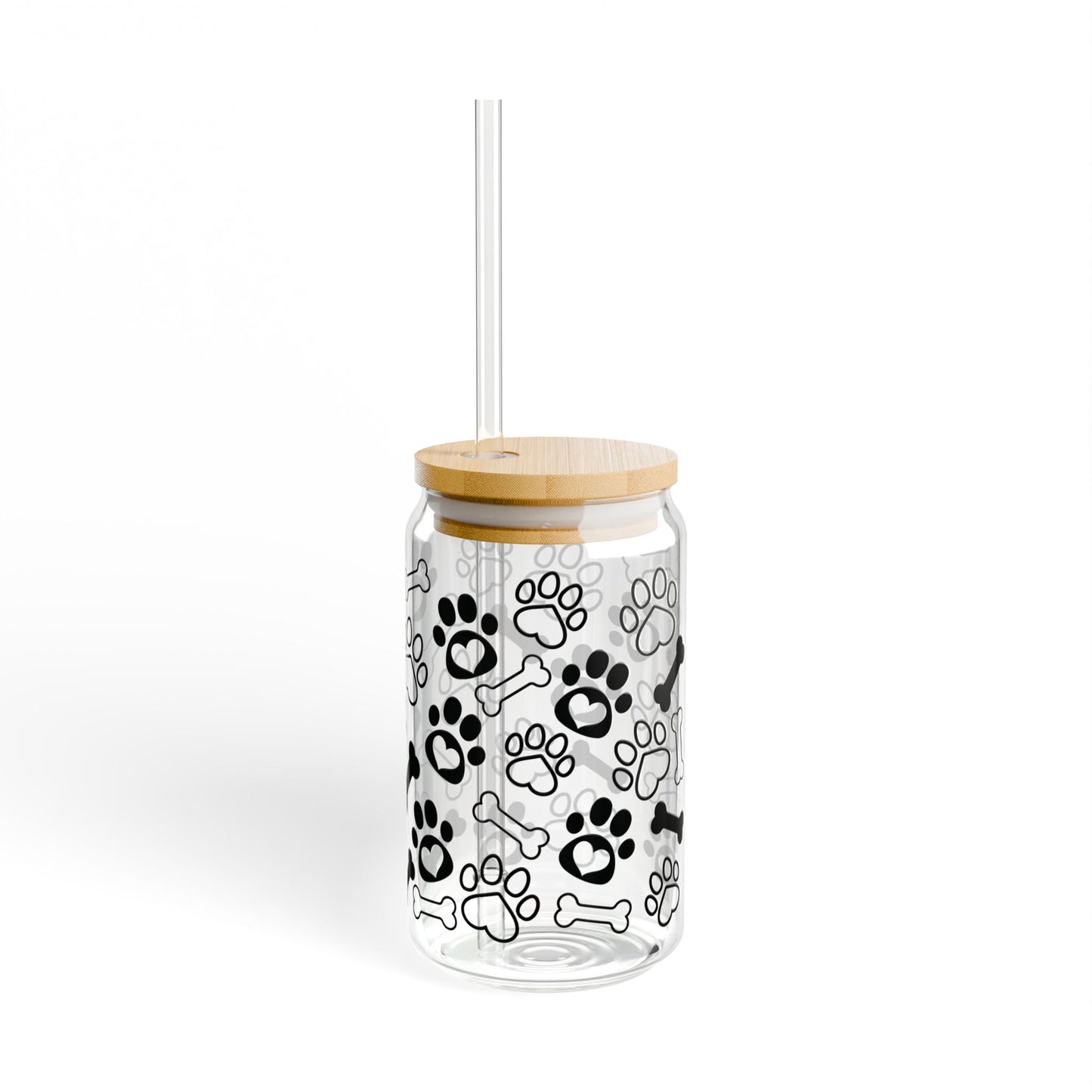 Dog Lover Pet Lover Best Friend Glass Can Sipper Glass, 16oz
