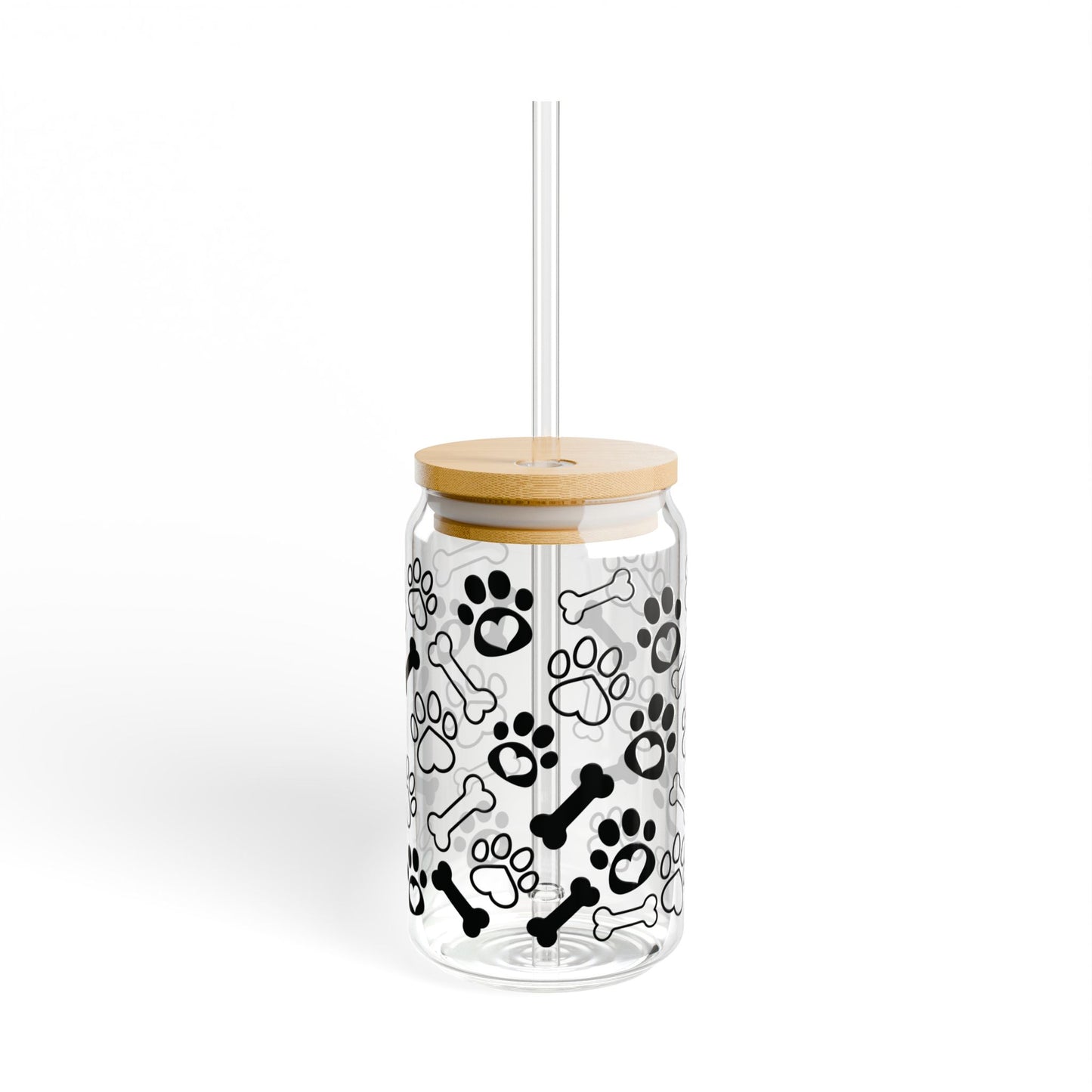 Dog Lover Pet Lover Best Friend Glass Can Sipper Glass, 16oz