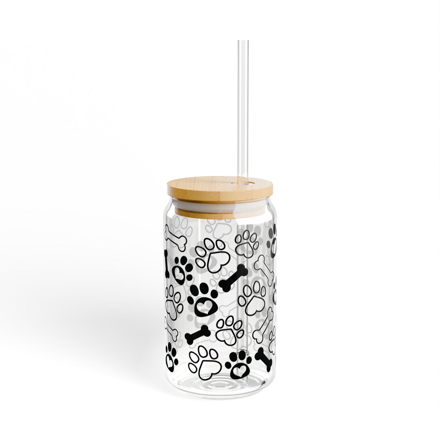 Dog Lover Pet Lover Best Friend Glass Can Sipper Glass, 16oz