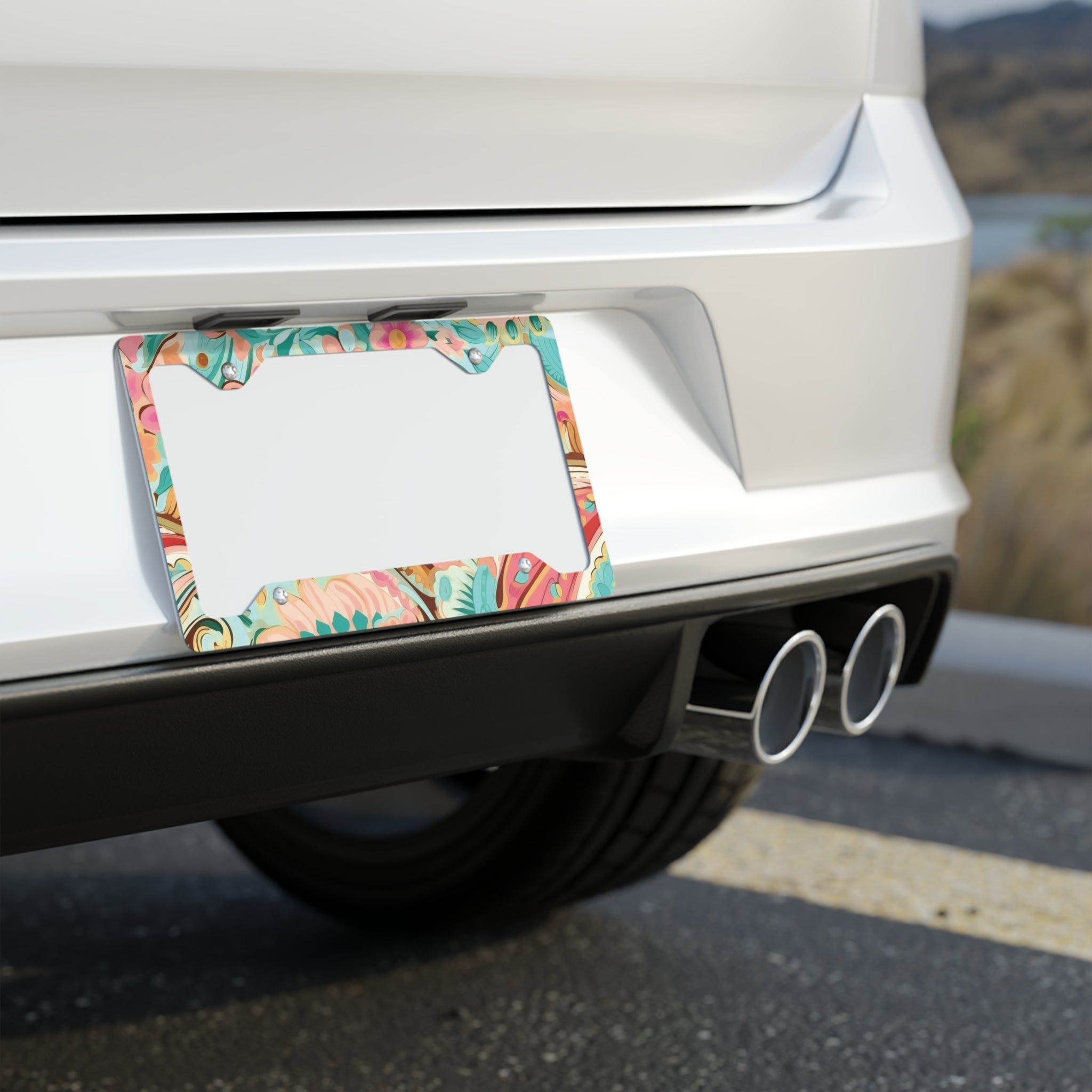 Custom License Plate Frames - 2 Pack Personalized With Your Text, Logo & Design - Front License Plate Holder For Car Decor